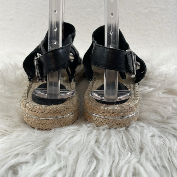 Rebecca Minkoff Womens Gabriel Sandal Black Leather Slingback Espadrille Size 10 - Picture 6 of 12